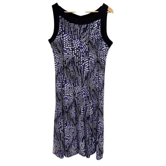 Perceptions New York Womens Size XL Polka Dot purple Beachy Sleeveless Dress - Picture 1 of 9